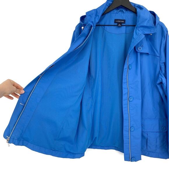 LANDS' END Nylon Utility Jacket Cerulean Blue XL - Picture 6 of 11